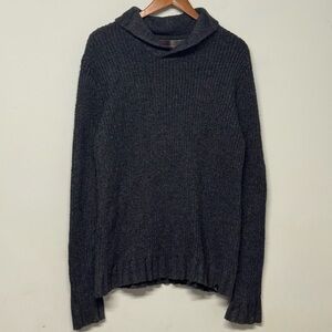 prAna Onyx Men’s Charcoal Gray Knit Cowl-Neck Sweater Medium